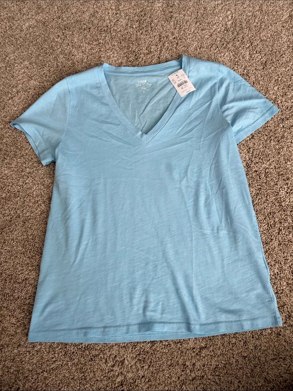 J. Crew Light Blue V-Neck Women's Tee